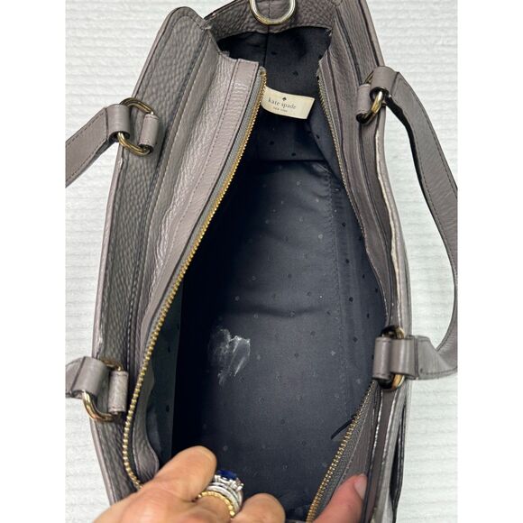 KATE SPADE New York Chatham Lane Harlan Satchel Bag Stone Grey - Picture 9 of 16